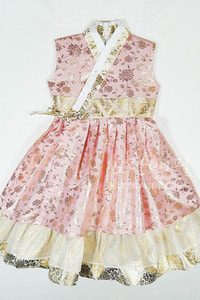 [대여] 철릭 pink gold (어린이 한복, 합창복, 단체복)