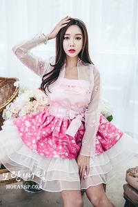 [대여] 열매 pink &amp; 매화 자수 볼레로 (퓨전한복/한복드레스/미니한복)